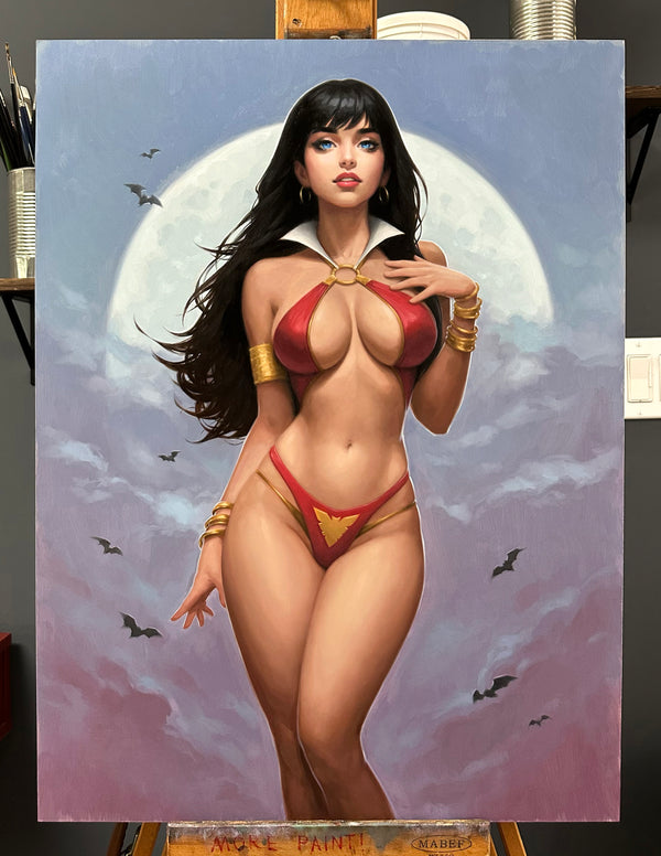 Vampirella Dark Reflections #1 Original Art Oil Painting